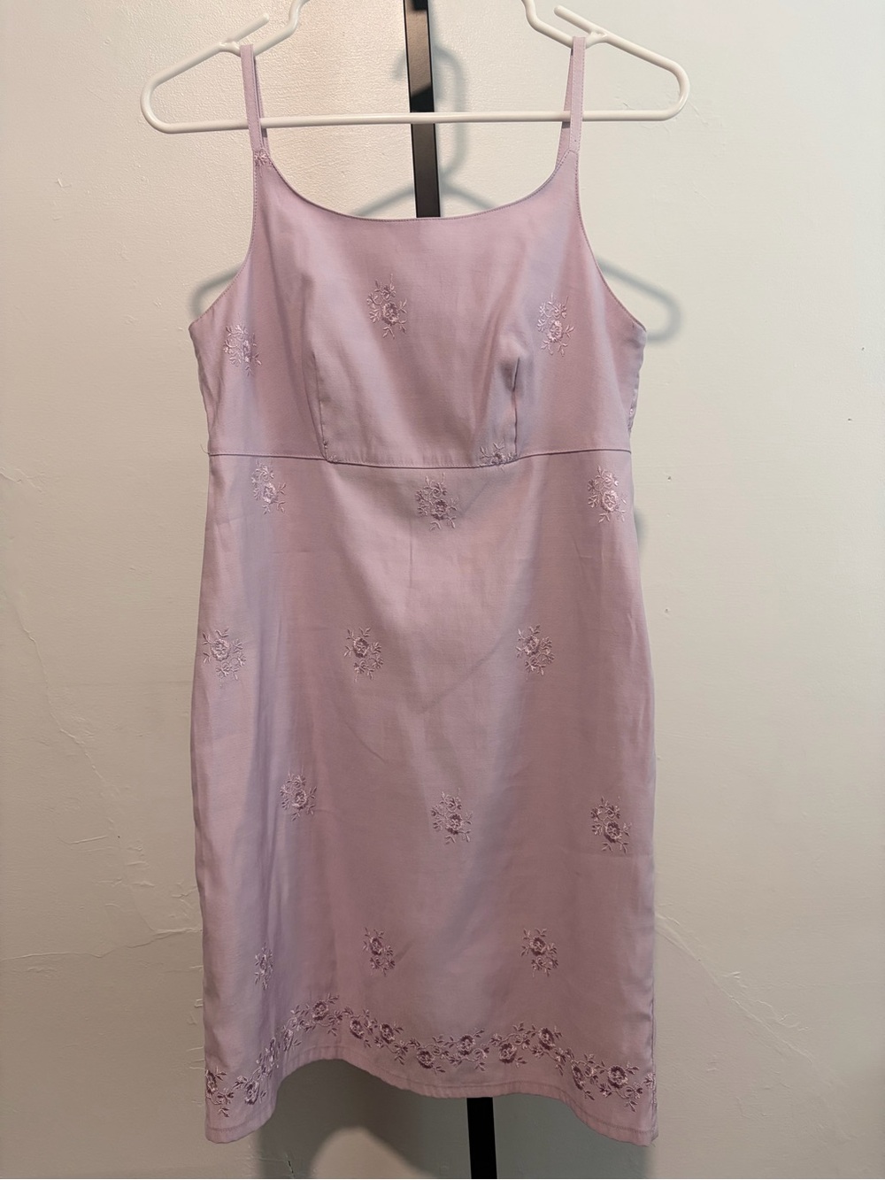 Vintage 90s Y2K GAP Lilac Embroidered Slip Dress EUC
